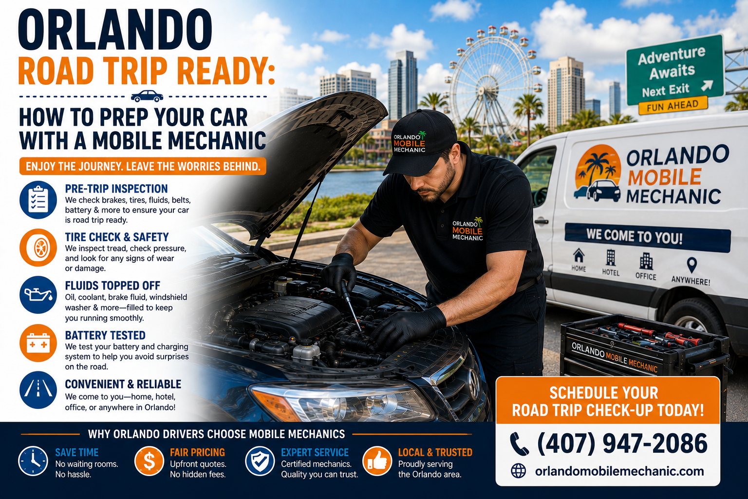 mobile mechanic orlando road trip prep